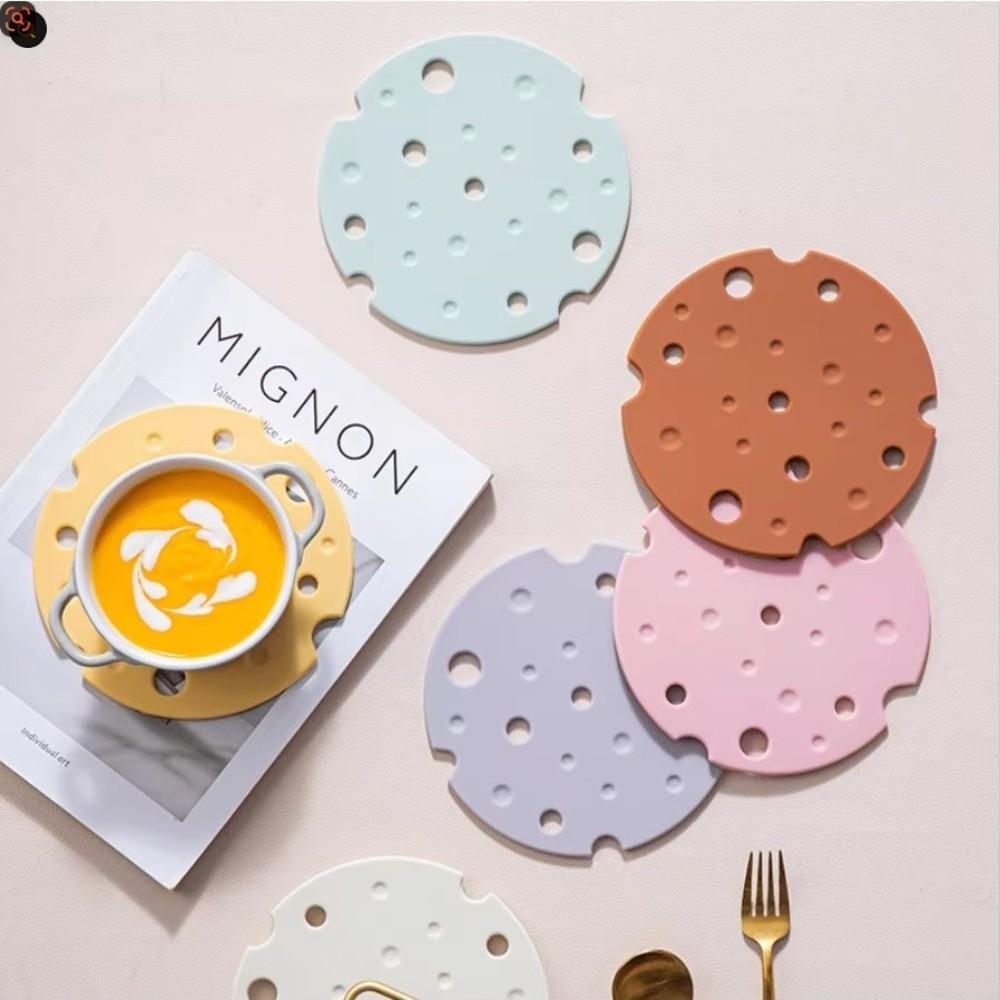 Silicone Coaster Mat Cheese Shape Heat Resistant Mat Cute Cup Mat Table Protection