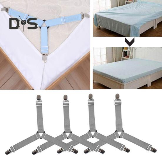 4Pcs Triangle Bed Sheet Straps Adjustable Design Simple Installation Non Slip Fitted Sheet Straps Bed Sheet Clips