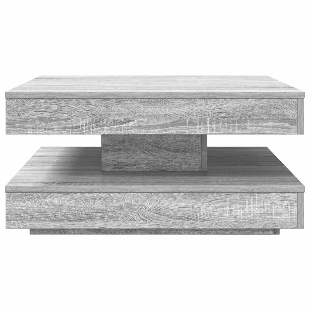 Rotating Coffee Table 360 degrees Swivel Grey Sonoma 70 x 70 x 34.5 cm