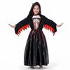 Halloween Girl Witch Costume With Printed Skirt For Kids Party Dress Up