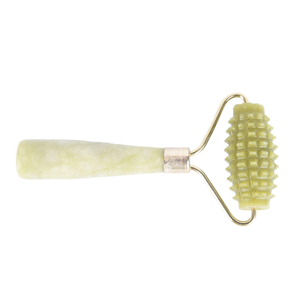 Jade Stone Needle Derma Face Arms Neck Massage Roller Ancient Face Body SPA Massage Roller Facial Massager Jade Beauty Tool 1pc