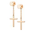 WKOUD 2PCS Stainless Steel No Piercing Cross For Men Kpop Clip On Cross Earring Gothic Punk Fake Ear Cuff Cross Earring Dangle