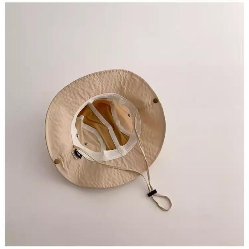 Kids Wide Brim Bucket Hats Quick Drying Thin Mesh Sun Hat Adjustable Drawstring for Summer Holiday Seaside Vacation