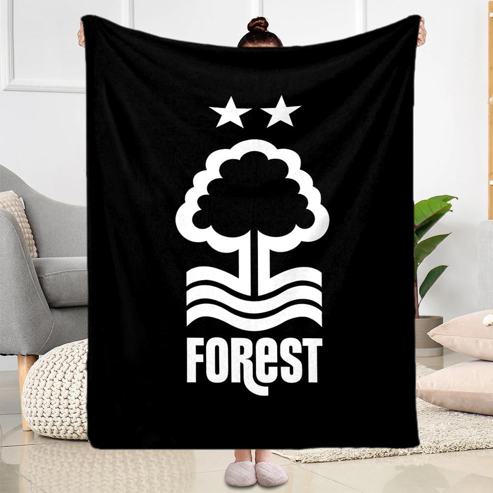 Red Tree Forest Logo Flannel Blanket-Soft and Suitable for Sofas,Beds,Offices,Travel,All Seasons,Great Gift for Holidays and Birthdays.