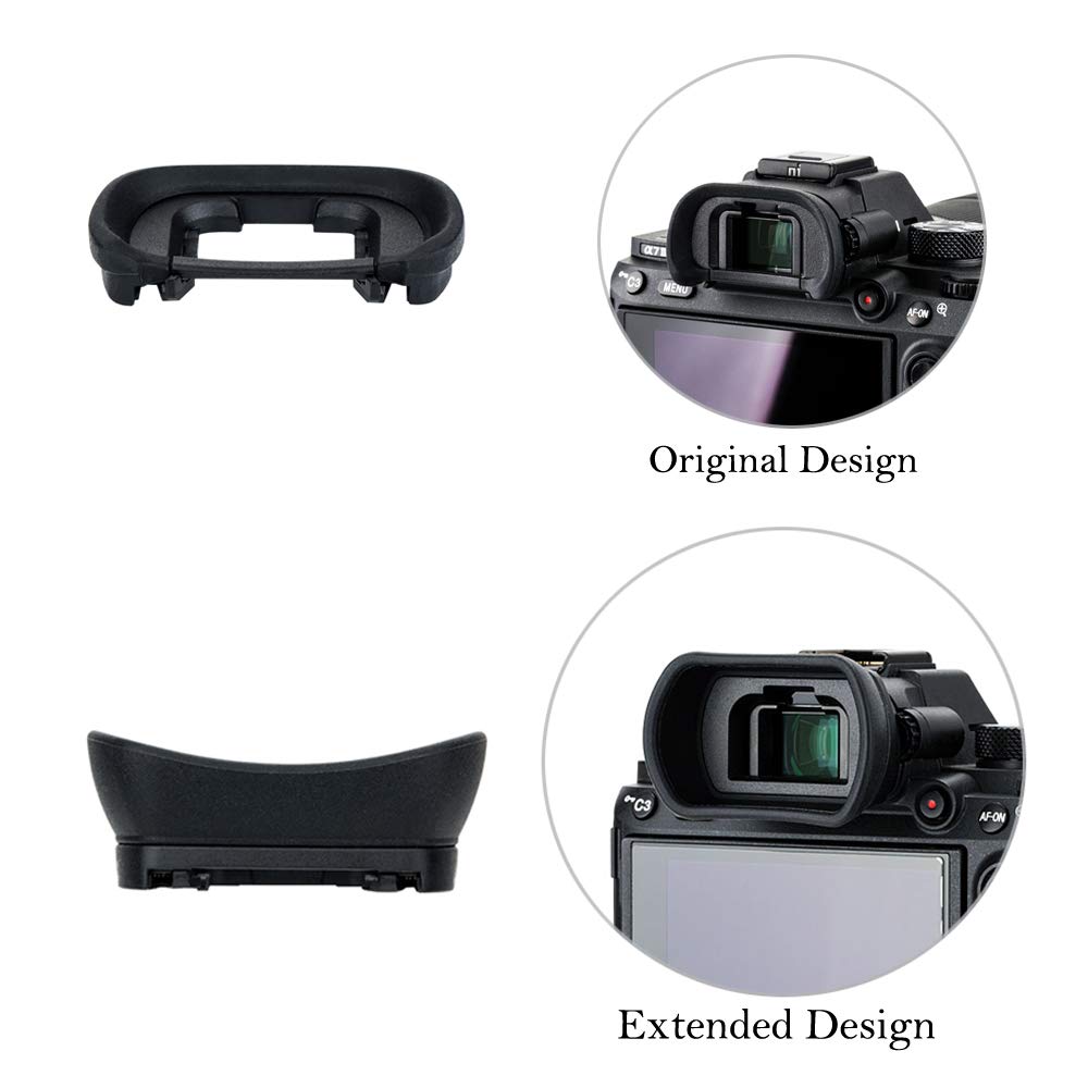 Eyecup Eyepiece Compatible with A7R4 A7RIV A7RIII A7RII A7R A7III A7II A7 A7SII A7S A9II A9 A99II A58 EP16 EP15 1+1 (Original + Extended) FDA-EP18