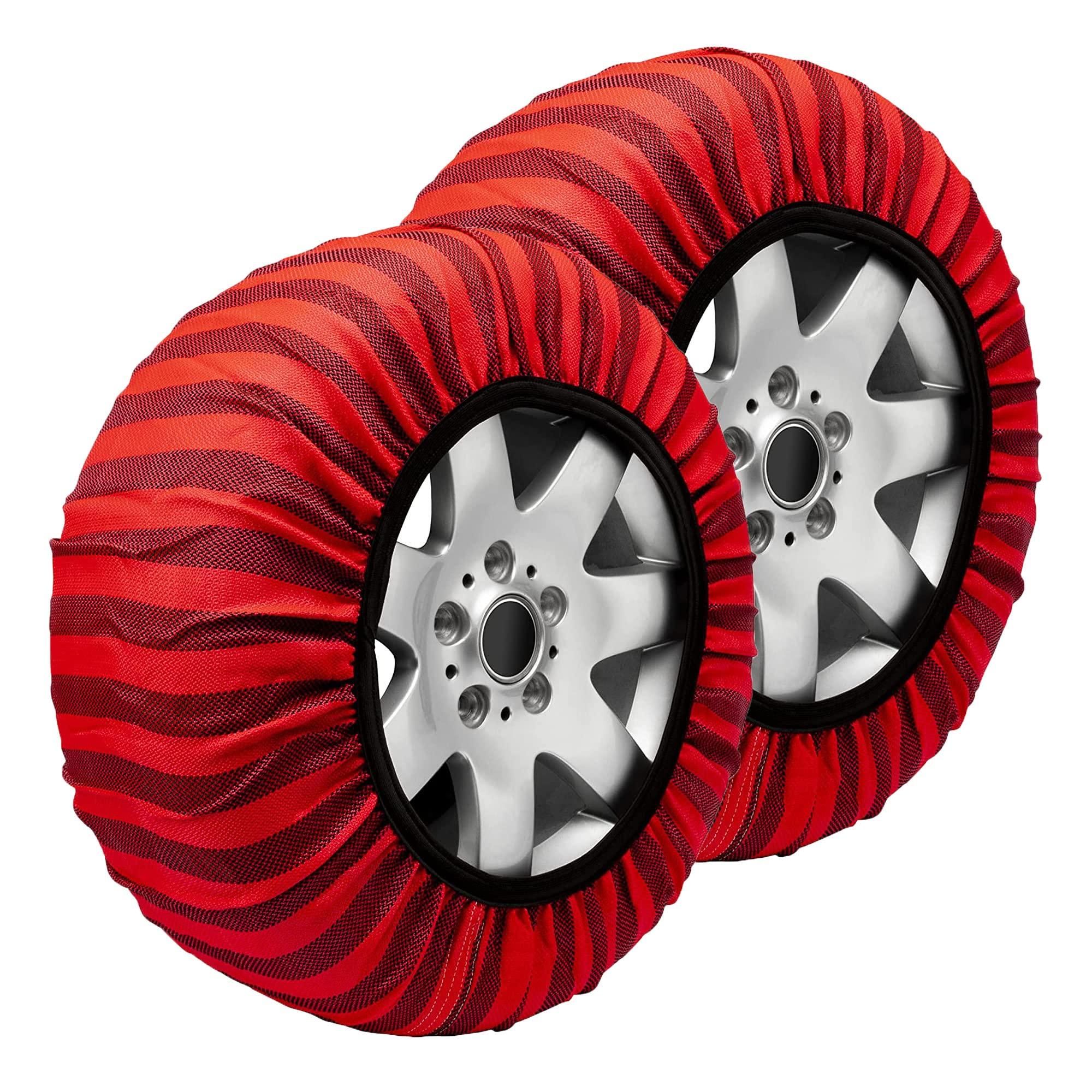 

Japanese ISSE Safety Cloth Tire Socks with Classic Size Red [Official Product] Chains/Snow Auto-Centering Function, 58, C60058,