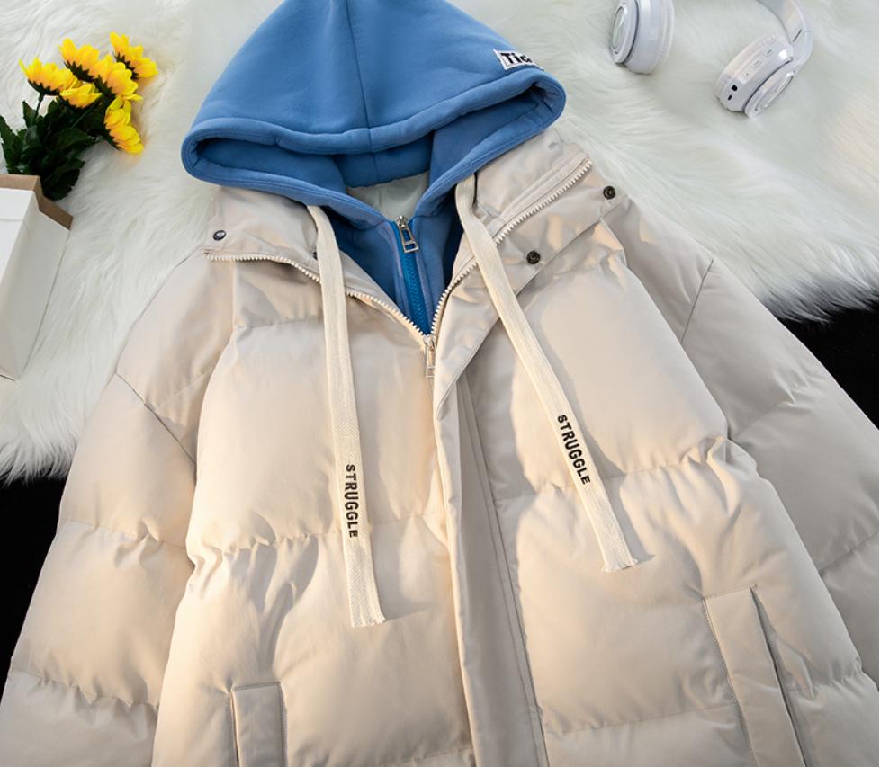 

Зимнее утепленное пальто с капюшоном в корейском стиле 2023 года: Стильный комплект из двух частей для студентов колледжа L грязно-белый