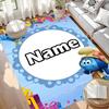 Custom Name Personalized Blue Smurfs Print Carpet, Versatile Home Decor Rug, for Playroom, Apartment, Balcony, Entryway, Hallway Gift