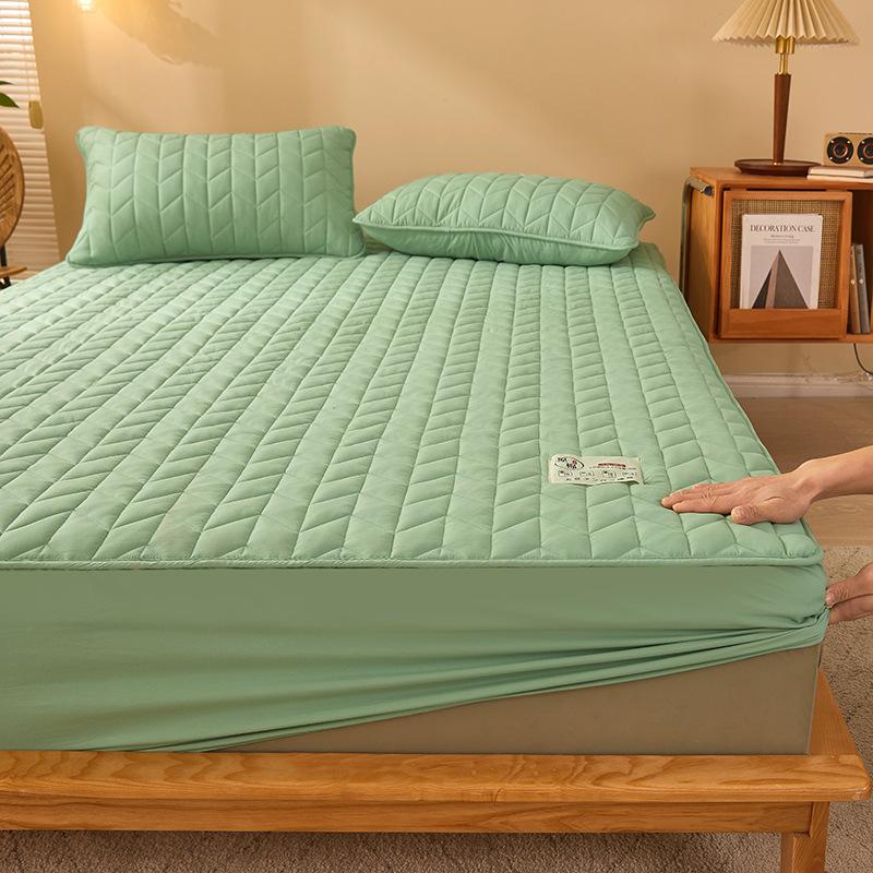 Pure Cotton Thickened Mattress Quilted Cotton Non-slip and Dust-proof Mattress Cover Sheet Simmons Mattress Protective Cover Thin Brown Mattress Cover