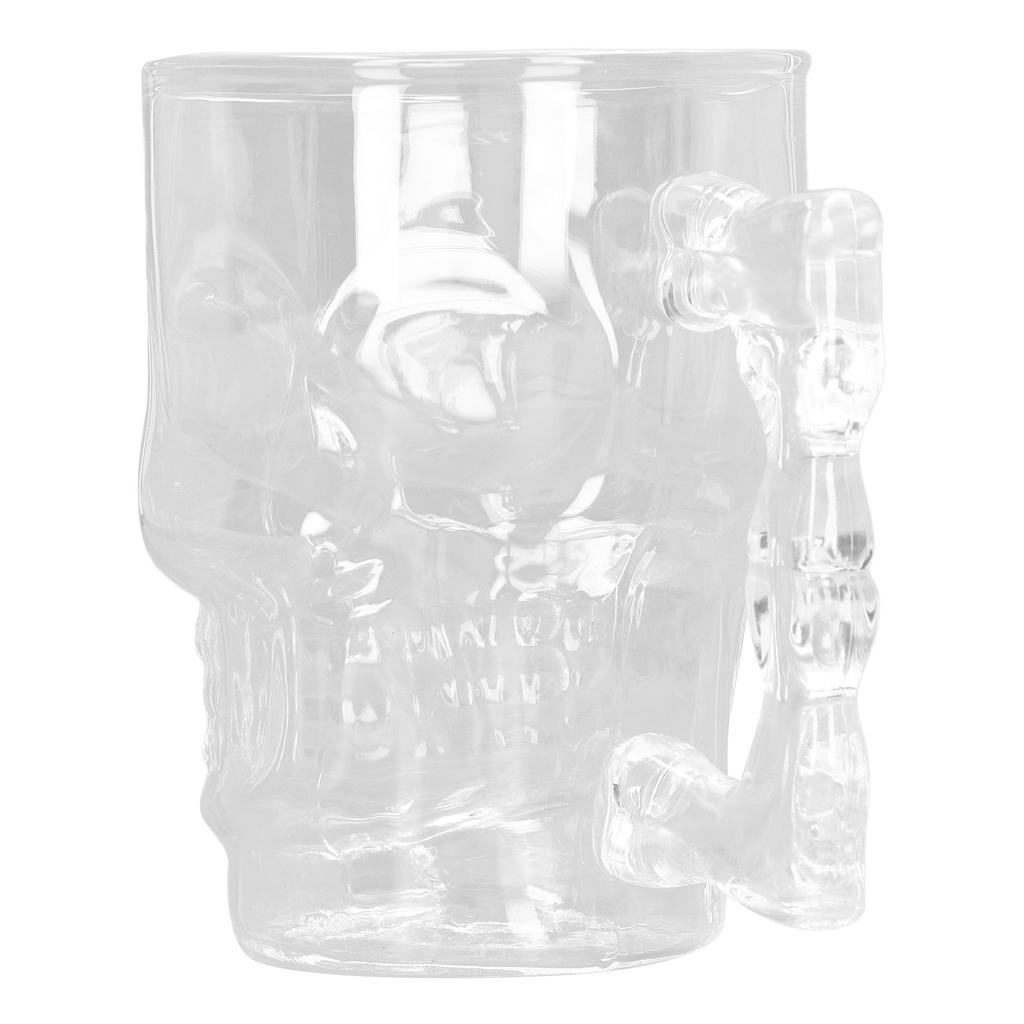 Boccale da Birra 500ml Vetro Borosilicato Alto Tazza da Birra Teschio KTV Bar Tazza da Whisky per Feste Domestiche