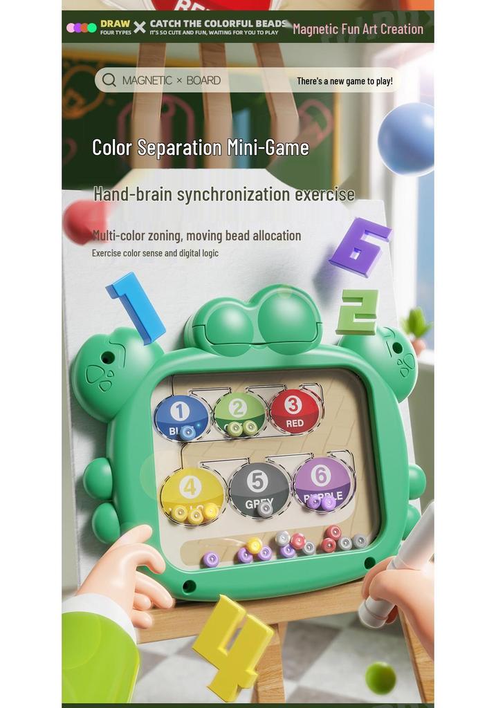 Magnetic Ball Maze Toy: Rabbit & Crab Drawing Board for Kids – Educational and Concentration Training