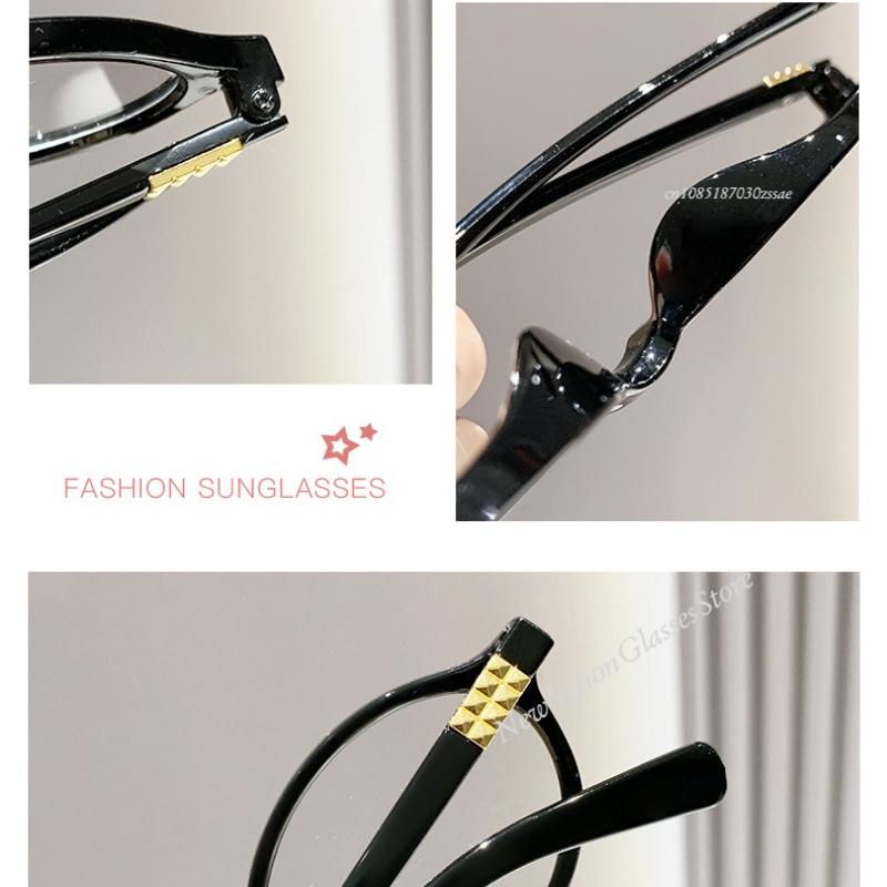Retro Ovale Rahmen Brille Damen Weiblich Süß Cool Brillen Trend Lese Computer Anti Blaulicht Brille