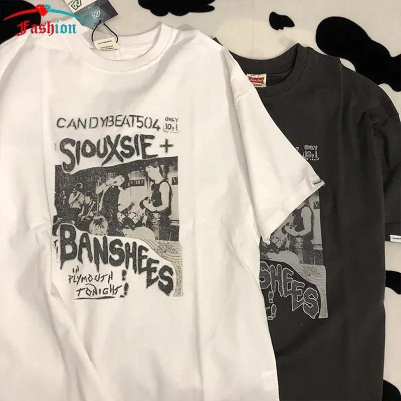 Vintage Women T Shirt Oversized Y2k Short Sleeve Hip Hop Short Sleeve Street Female T-shirt Clothes Harajuku Tee