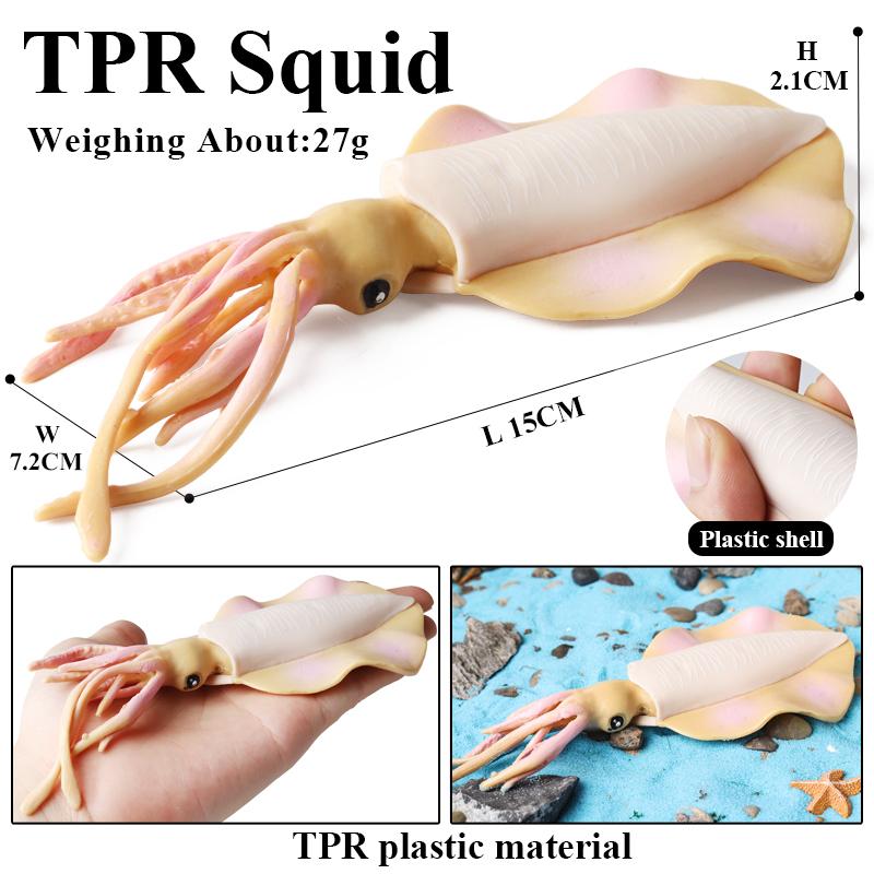 Oenux Squid Crab Octopus Frog Snails Lizard Animals Model Action Figures Anti Stress Relief Toy Kids Gift Fun Pressure Reduction
