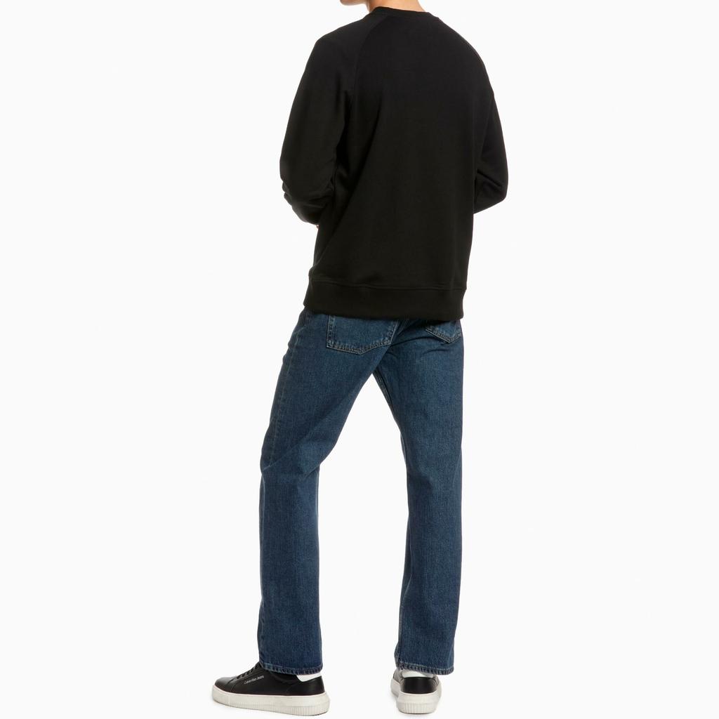 Calvin Klein Logo Print Casual Crew Neck Cotton Overlapping Embroidery Pullover Sweatshirt Men Sweatshirt Black J320787-BEH