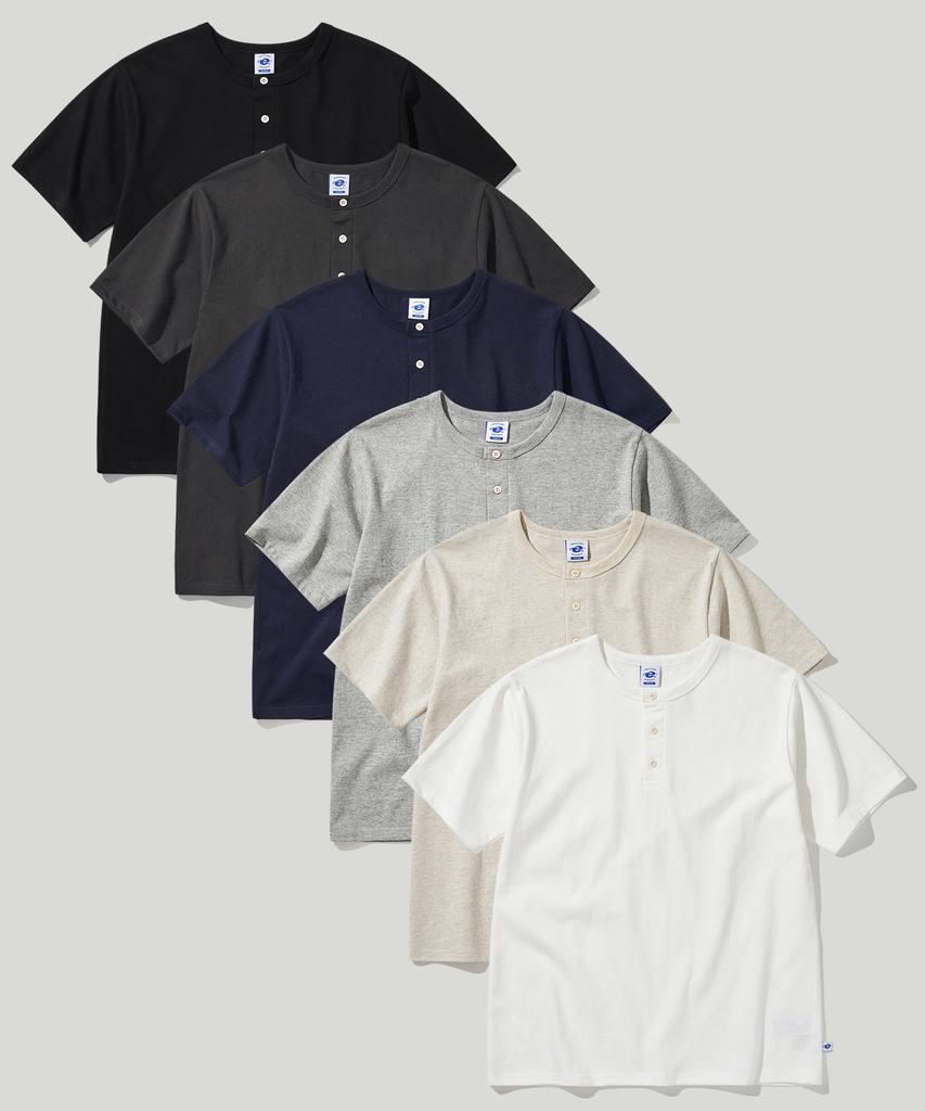 Iseuteuko 1018 Classic Henley Neck T-Shirt (Type B)