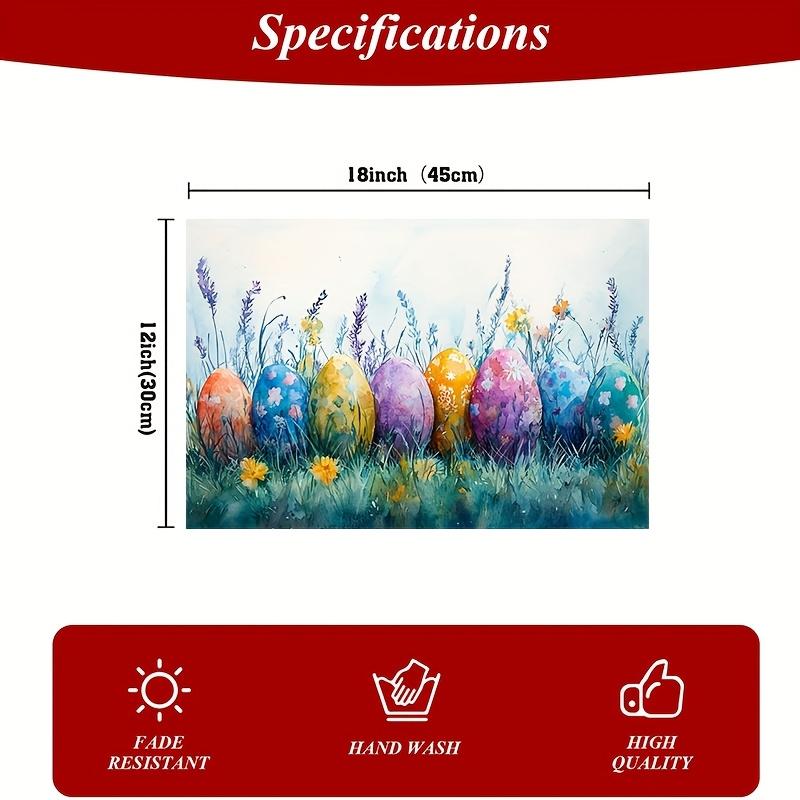 Anniversary Holiday Party Kitchen Wedding Tabl  Easter Egg Table Mats Scattered On the Lawn 4pcs Spring Placemats  12x18 Inches