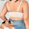 Sexy Deep V Steel Ring Gathered Front Buckle Bra T-shaped Beautiful Back Round Cup Large Size Fat MM Bra