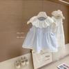 Baby Girls Sleeveless Cotton Dress Lace Trim Princess Style Casual Wear