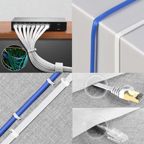 Cablu BUSOHE Cat-8 LAN 3 metri Set de 2 Cablu plat 40Gbps 2000MHz cu conector RJ45 Gigabit de mare viteză??Cablu Ethernet placat cu aur anti-rupere C
