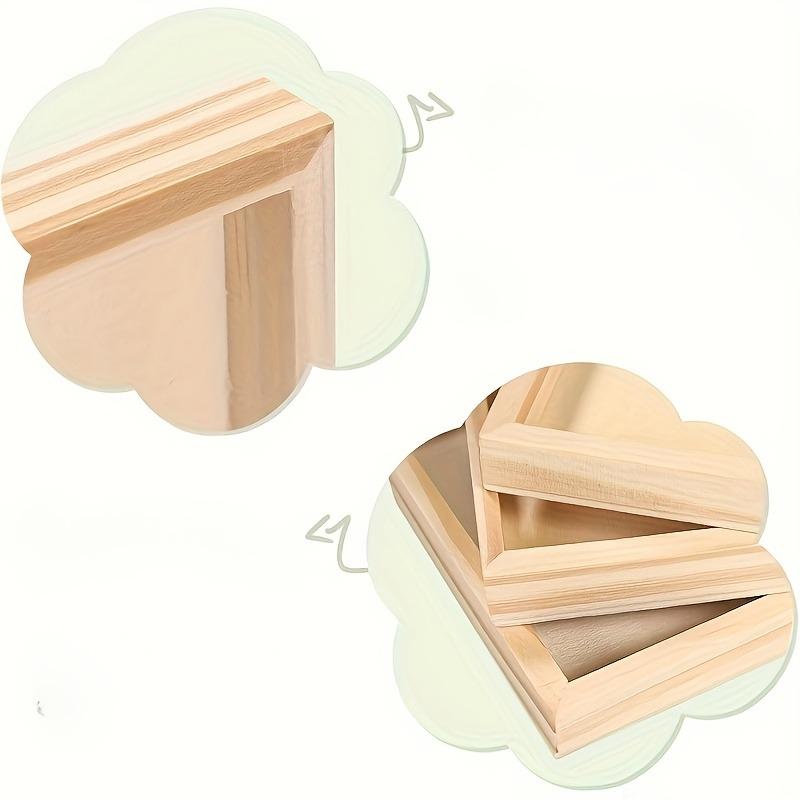 12/20pc Unfinished Wooden Craft Trays Square Multi-Purpose Display Platform DIY Painting Dyeing 3D Puzzles Art Projects Supplies