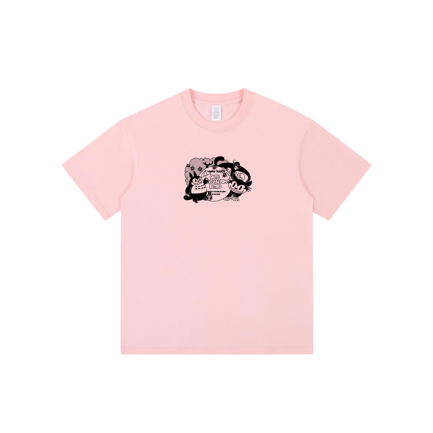 

Модная футболка для лучших подруг с мультяшным принтом - Чистый хлопок, короткий рукав 3X Large розовый