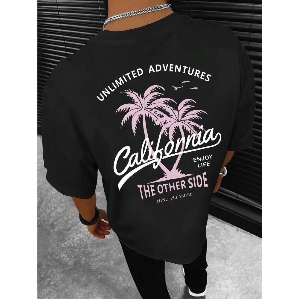 

Безграничные приключения Калифорния Другая сторона Мужская футболка Модная футболка Дышащие футболки больших размеров Летняя хлопковая одежда S