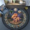 Dinosaur Glass Art Round Area Rug Under Office Chairs Bedroom Living Room Home Decor