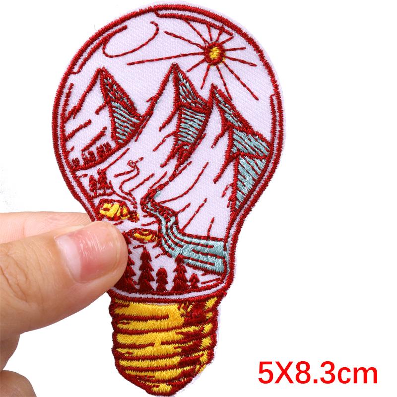 HOT MAM SUMMER Patch Outdoor Scenery Embroidered Patches For Clothes Iron On Patches For Clothing Backpack Embroidery Badges DIY