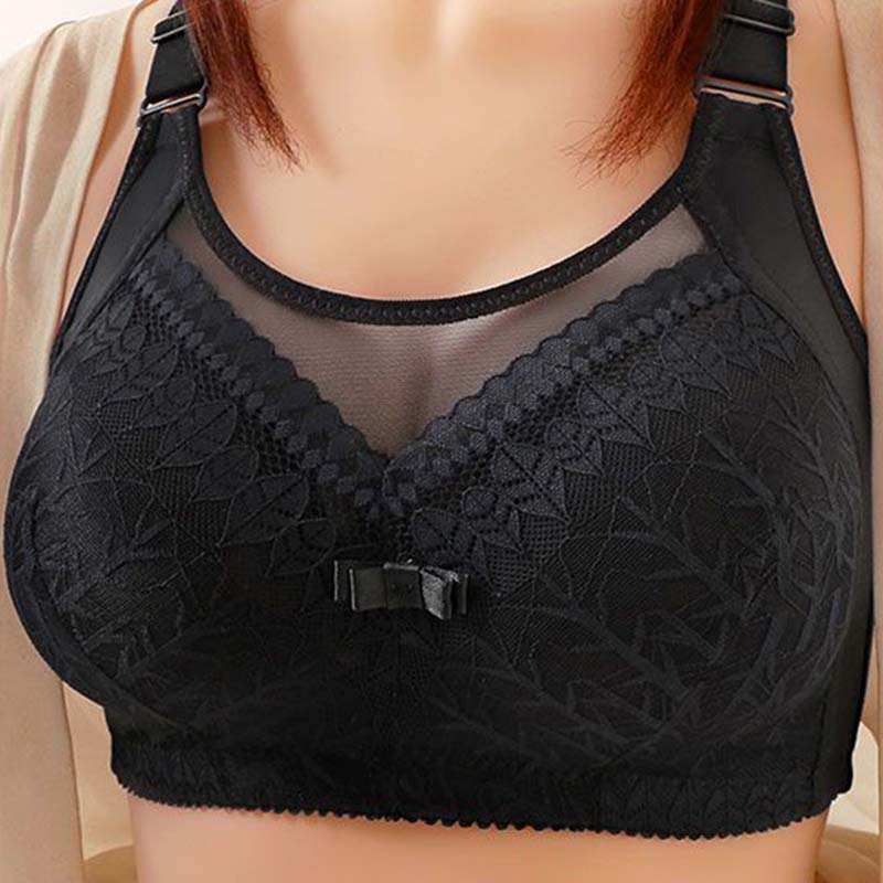 Large Size Thin Section of Anti-sagging Non-steel Ring Bra Lifting Breast Gathering Anti-glare Bra Back Underwear