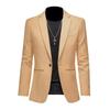 Men Solid One Button Slim Fit Casual Business Suit Blazer Jacket