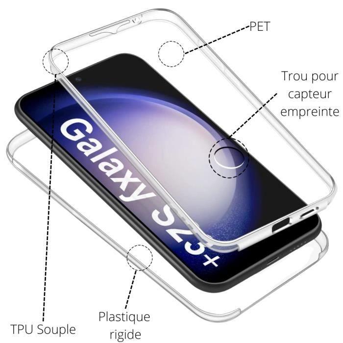 Coque pour Samsung Galaxy S23 PLUS - Housse Etui 360 Intégrale Transparent 2 Parties Avant Arrière Emboitable Phonillico®