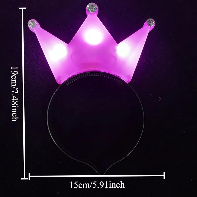 11pcs Customized LED Crown Headbands Light Up Crown Headbands Tiara Glitter Hairbands Wedding Party Supplies Party Favors