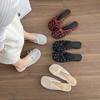 Fashion Thick Heeled Bow Rhinestone Design Mesh Breathable Half Slippers Women's Outdoor 2025 Summer Korean Version Lightweight Sandals