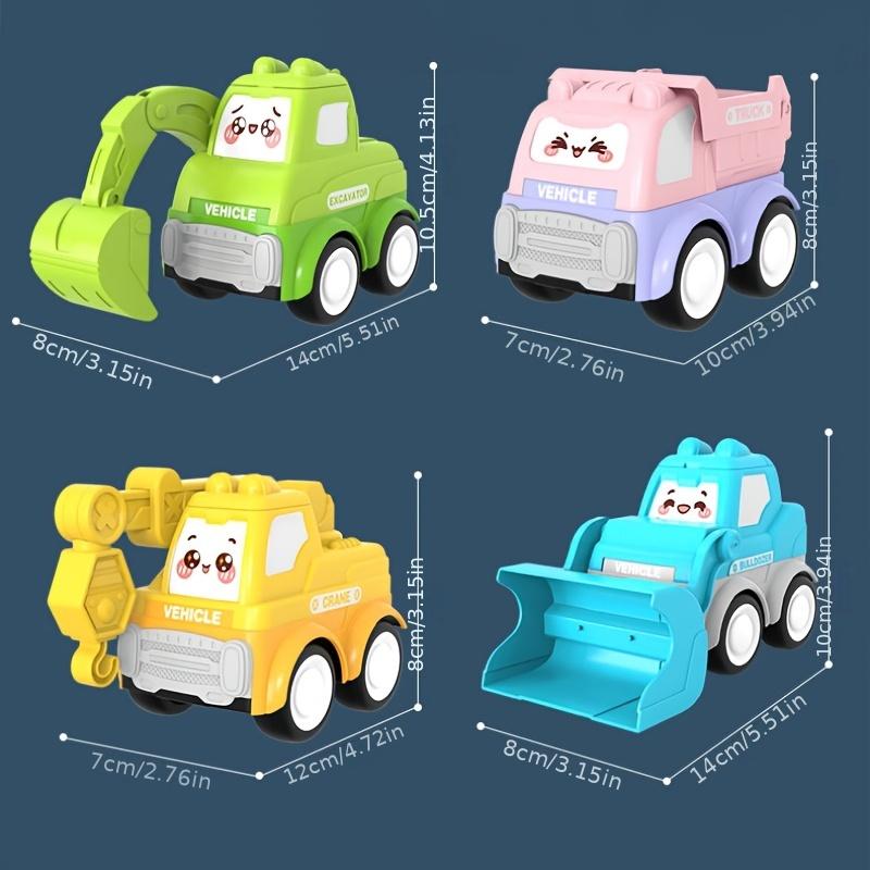 Q-Version Cartoon Trägheitsgleiten Langlebiges Gelenk Bewegliches Ingenieurspielzeugauto Lernspielzeug für Jungen und Mädchen Weihnachtsgeschenk