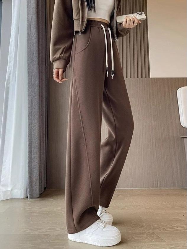 High Waist Narrow Leg Women's Banana Pants - Versatile Draping Sweatpants for Spring & Autumn Seasons