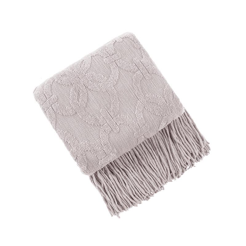 American-Style All-Season Wool Knitted Jacquard Throw Blanket