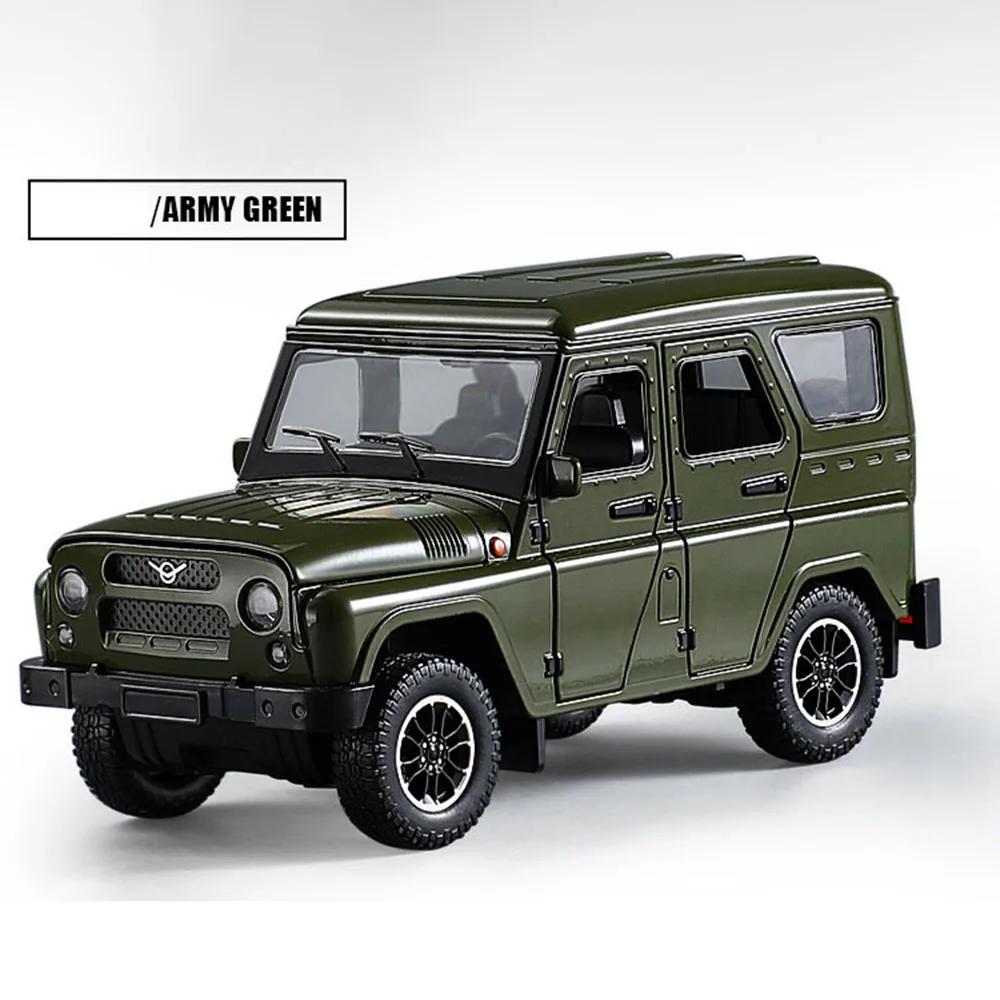 Large 1:18 Russian UAZ Hunter DongFeng M-Terrain SUV Car Model Toy Doors Can Opened Military Off-Road Vehicle Boys Holiday Gifts