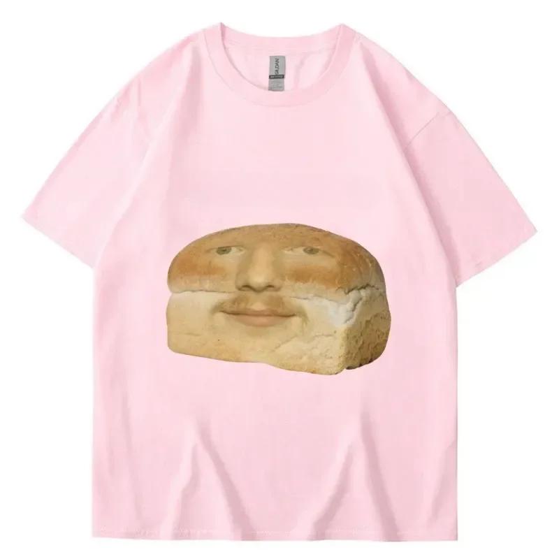 Funny Bread Pattern Print T-shirts Humor Creativity Short Sleeve Casual Men's and Women's Unisex T-shirts