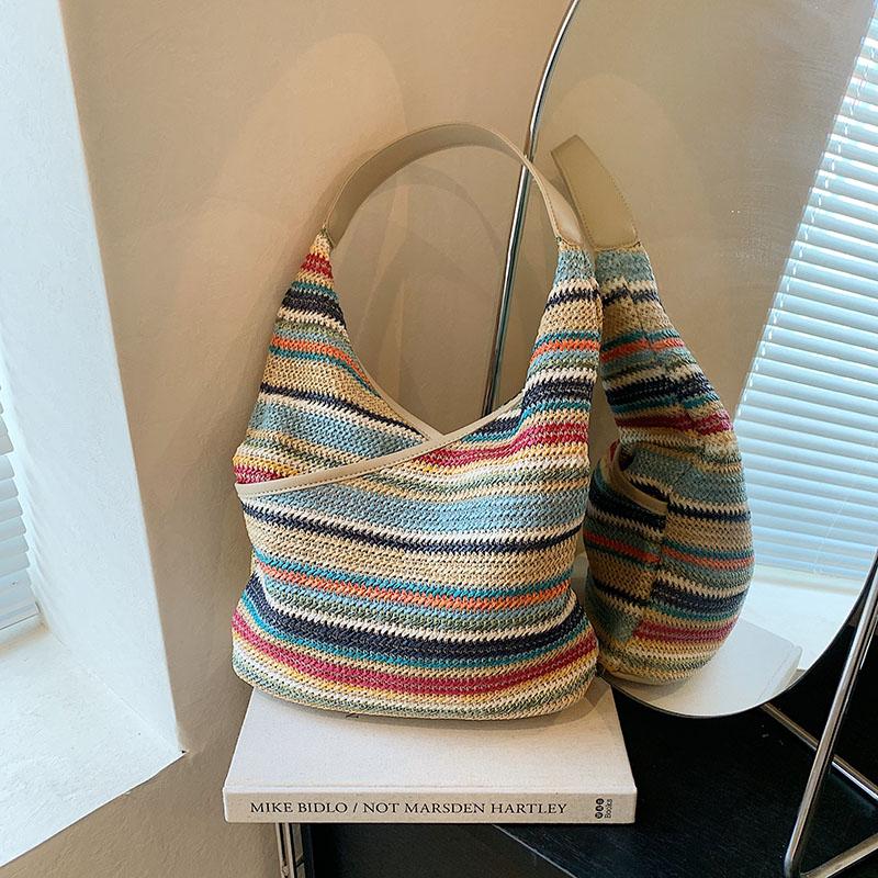 Модные летние соломенные пляжные сумки-корзины для женщин — фото 5