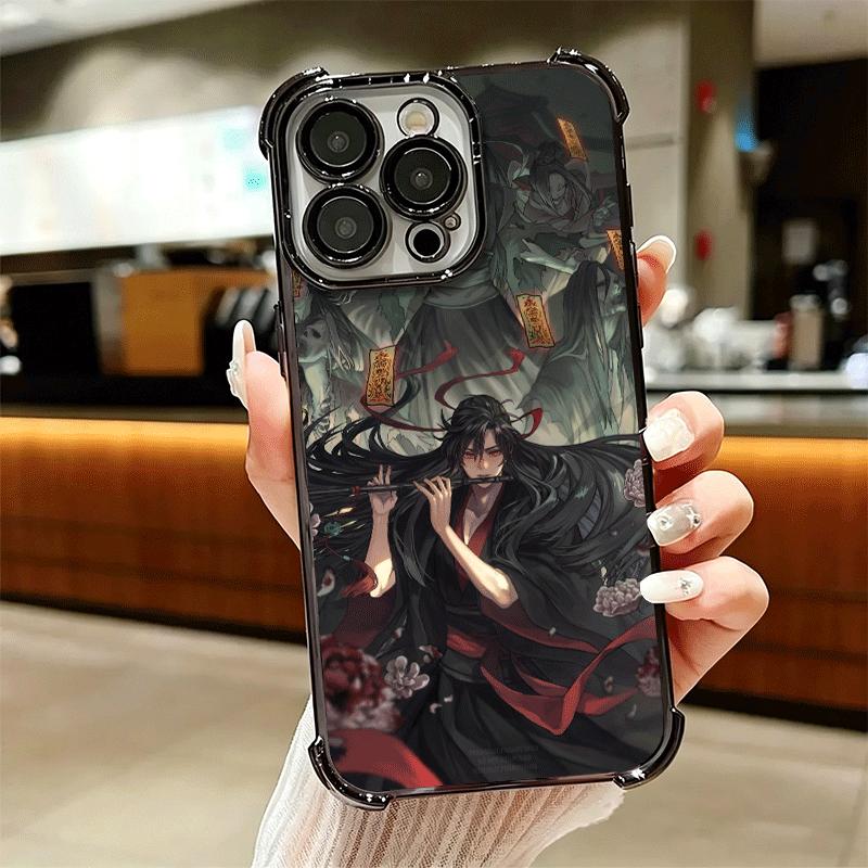 Mo Dao Zu Shi Anime Plating Phone Case For Iphone 16 17 Pro Max Air 16E 14 15 Plus 12 13 Mini Anti-Fall Airabag Cover