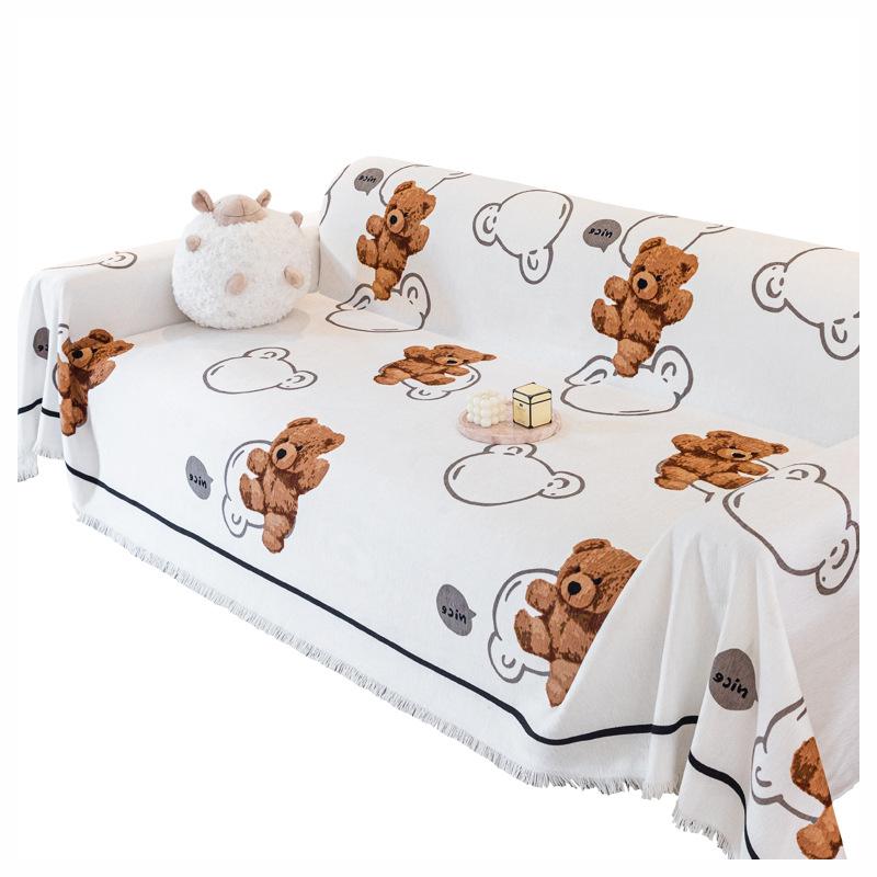 Sofa Towel Full Cover Cloth Cartoon Creative Chenille Sofa Cover All-Inclusive Universal Cover Anti-Scratching Sofa Cushion