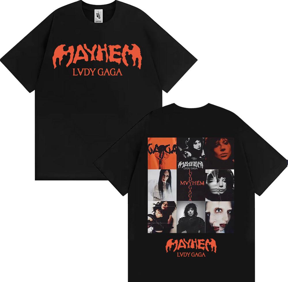 Lady Gaga Mayhem New Album 2025 Tour Tshirts Unisex Women Fashion Aesthetics T Shirt Casual Cotton Short Sleeve Tshirt Streetwear