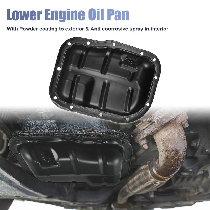 UXCELL Engine Oil Pan 12102-37010 for Toyota Corolla Matrix C-HR Prius for Scion Black