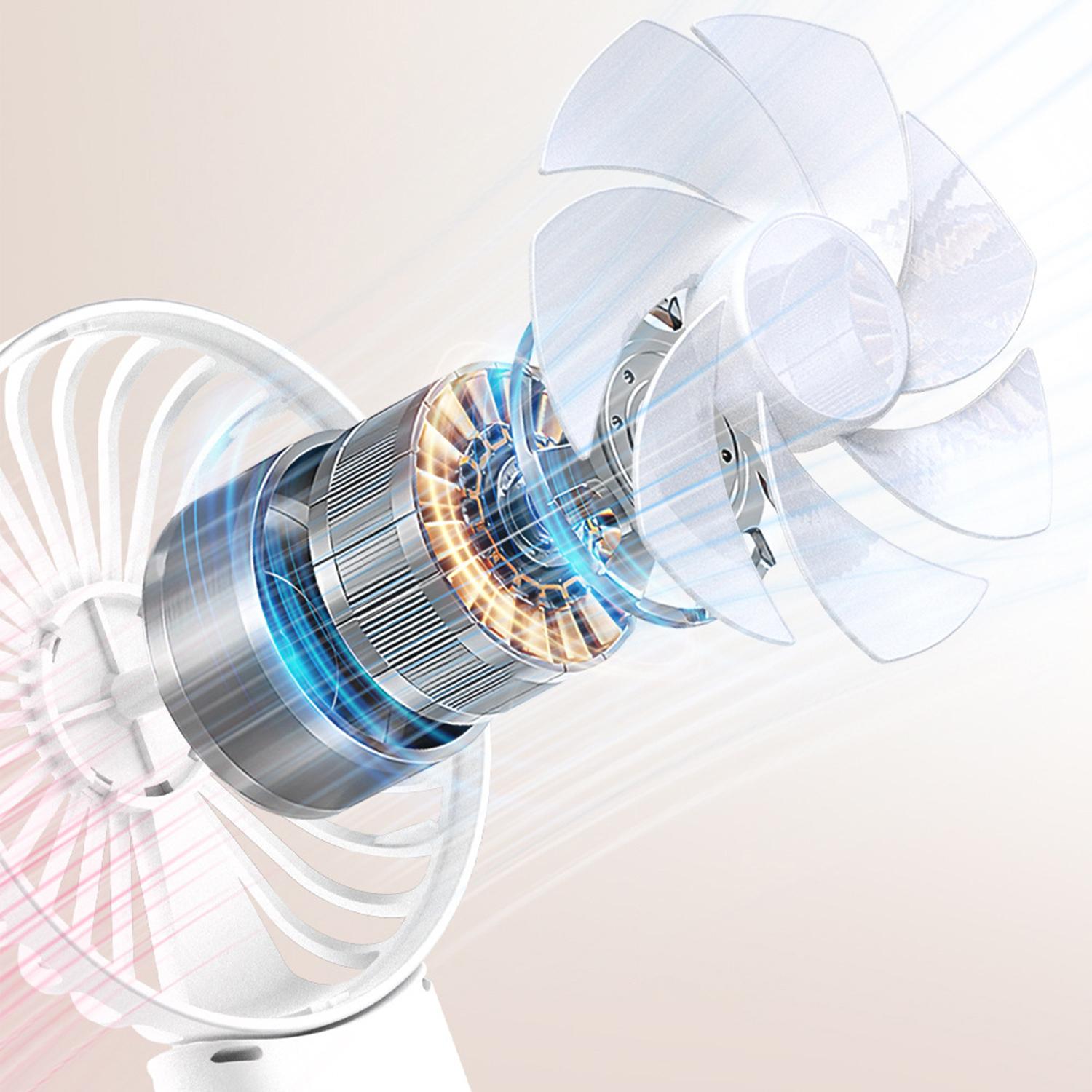 

W10 USB Rechargeable 4 Gears Silent Portable Handheld Fan with Digital Display White