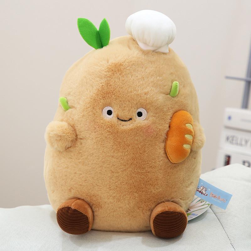 Cute Potato Buddy Plush Toy Cartoon Burger Potato Bread Doll Pp Cotton Stuffed Animal 30cm