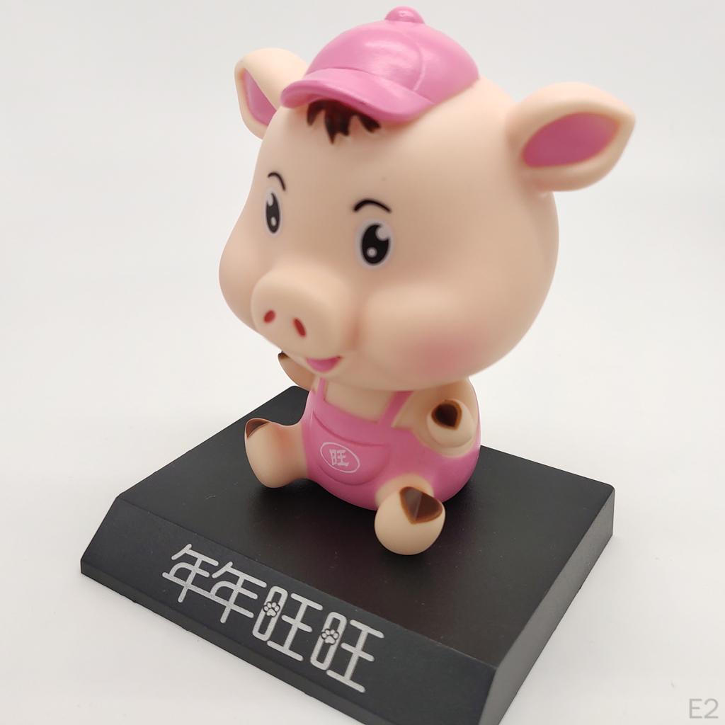 Cute Bobblehead Pig Figure Doll for Car Dancer Decaration