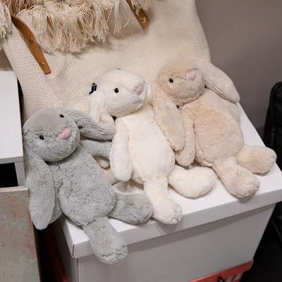 20cm Bunny Rabbit Plush Toy Soft Stuffed Long Ear Bunny Doll Funny Baby's Sleeping Companion Delicate Home Decoration Kids Gifts