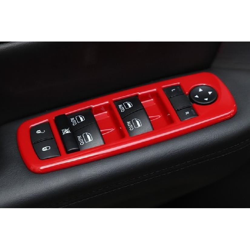 Red Window Lift Switch Panel Trim Cover For Jeep Grand Cherokee 11+ Accessories