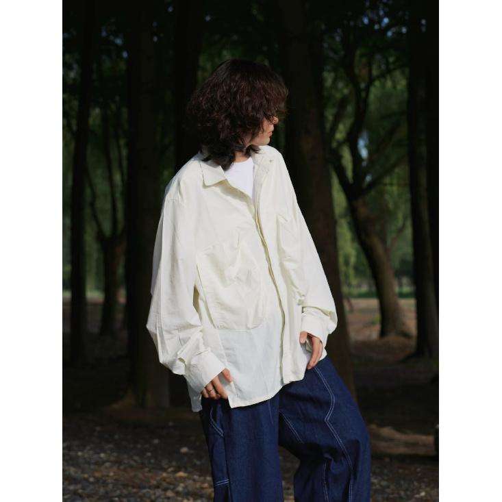 2024 Letter Long Sleeve Shirt Japanese Hong Kong Style Ins Loose Shirt Boys Summer Trendy Versatile Casual Coat